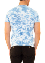 Tie Dye Cotton Henley Blue